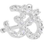 20G 1/4 Clear CZ Gem Amazing Om Nose Bone