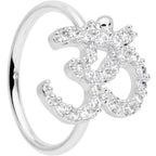 18G 3/8 Clear CZ Gem Amazing Om Nose Hoop