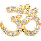 18G 3/8 Clear CZ Gem Amazing Om Nose Hoop