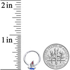 16G 3/8 Blue Purple Gem Sailboat Hinged Segment Ring