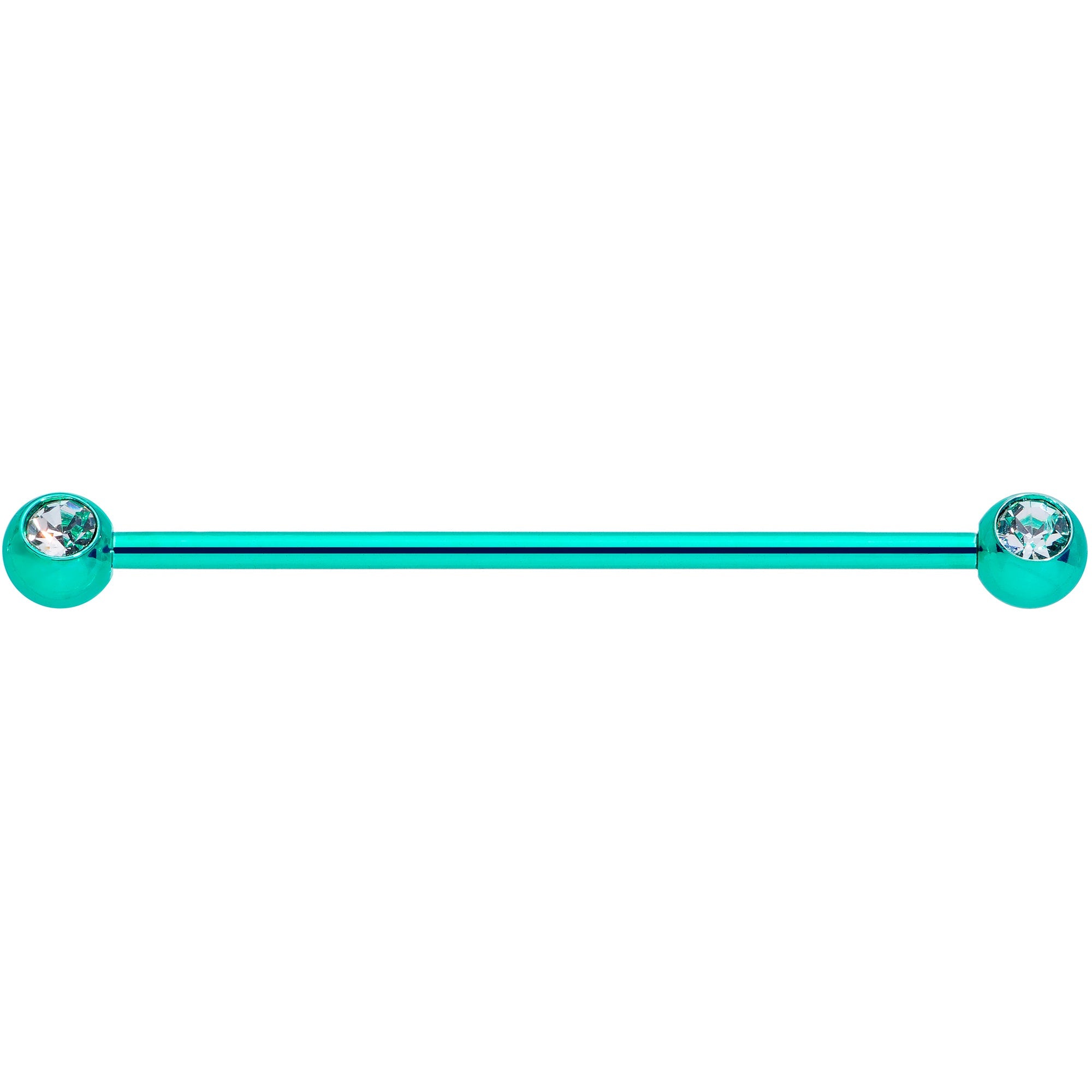 14G Green Beer St Patricks Day Industrial Barbell Set of 2 38mm