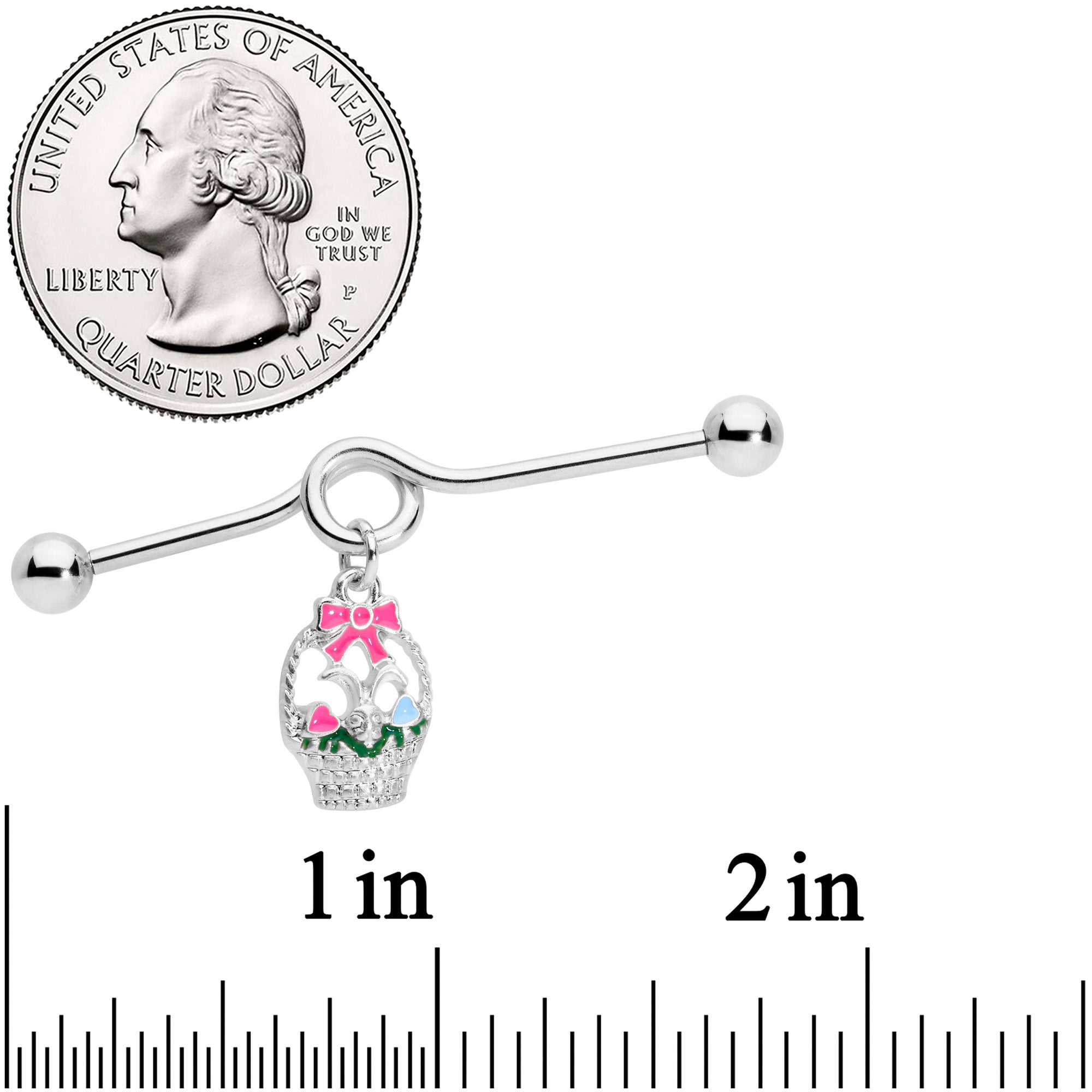 14G Easter Basket Glow in the Dark Dangle Project Bar 38mm