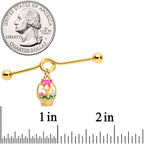14G Gold Tone Easter Basket Glow Dangle Project Bar 38mm