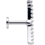 16G 1/4 Clear CZ Gem Curve Internal Thread Labret Monroe Tragus