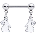 14G 9/16 Glow in the Dark Easter Bunny Dangle Nipple Ring Set