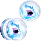 Blue Clear Red Acrylic Scary Shark Saddle Plug Set