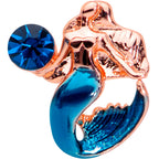 16G 5/16 Blue Gem Rose Gold Tone Mermaid Labret Monroe Tragus