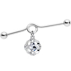 14G Clear Gem Classic Clover Dangle Project Bar 38mm