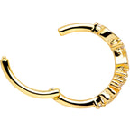 16G 3/8 Clear CZ Gem Gold Tone Tears Hearts Hinged Segment Ring