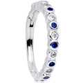 16G 3/8 Clear Blue CZ Gem Classic Circles Hinged Segment Ring