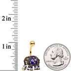 Gold Tone Rococo Elephant Belly Ring