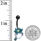 Black Creepy Halloween Tea Belly Ring
