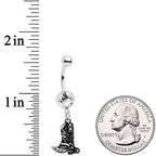 Clear Gem Cowboy Boot Dangle Belly Ring