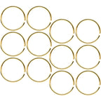 22G 5/16 Gold Tone Anodized Seamless Circular Ring Set of 12