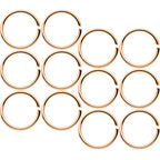 20G 5/16 Rose Gold Tone Anodized Seamless Circular Ring Set of 12