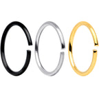 20G 5/16 Black Gold Tone Anodized Seamless Circular Ring Set of 12