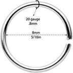 20G 5/16 Black Gold Tone Anodized Seamless Circular Ring Set of 12