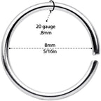 20G 5/16 Gold Tone Rose Gold Tone Anodized Seamless Circular Ring Set of 12