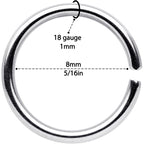 18G 5/16 Gold Tone Rose Gold Tone Anodized Seamless Circular Ring Set of 12