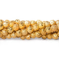 6mm 22kt Gold Plated Brass Diamond Cut Rounds 8 inch 37 beads
