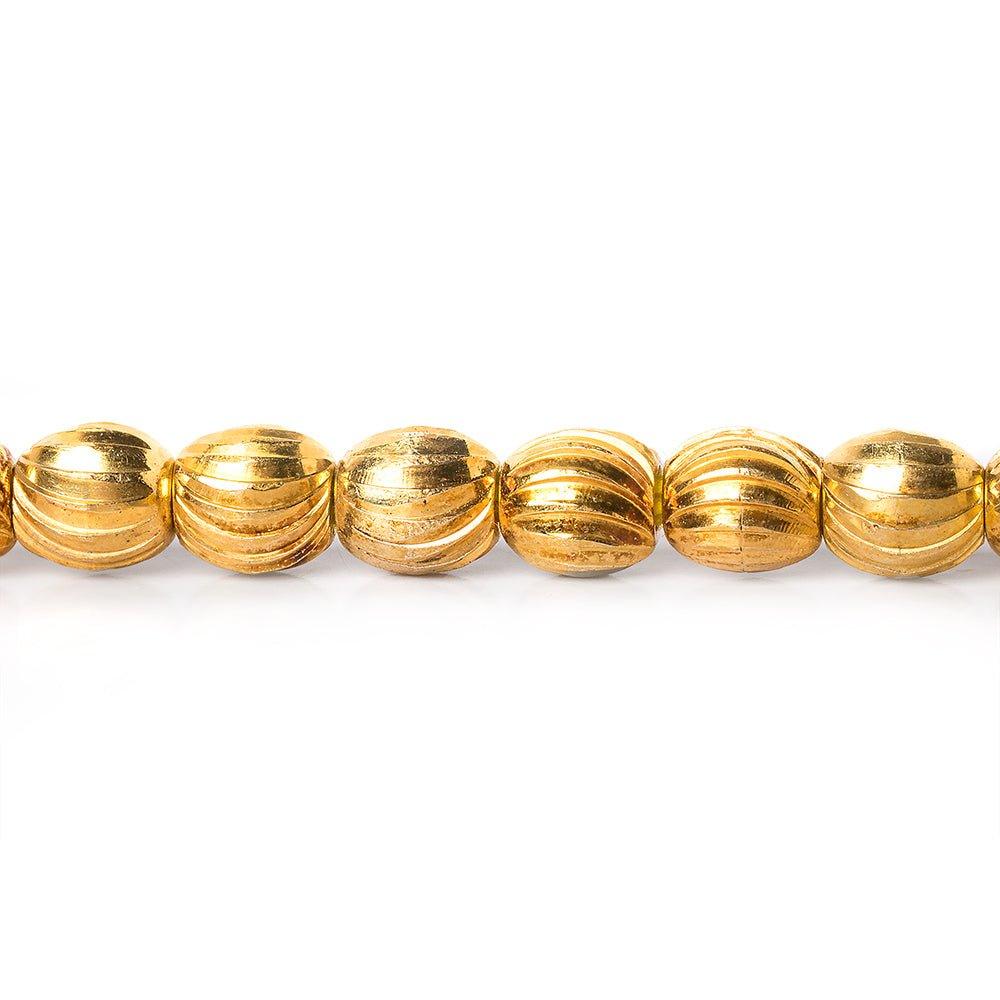 6x5mm 22kt Gold Plated Brass Scallop Ovals 8 inch 37 beads