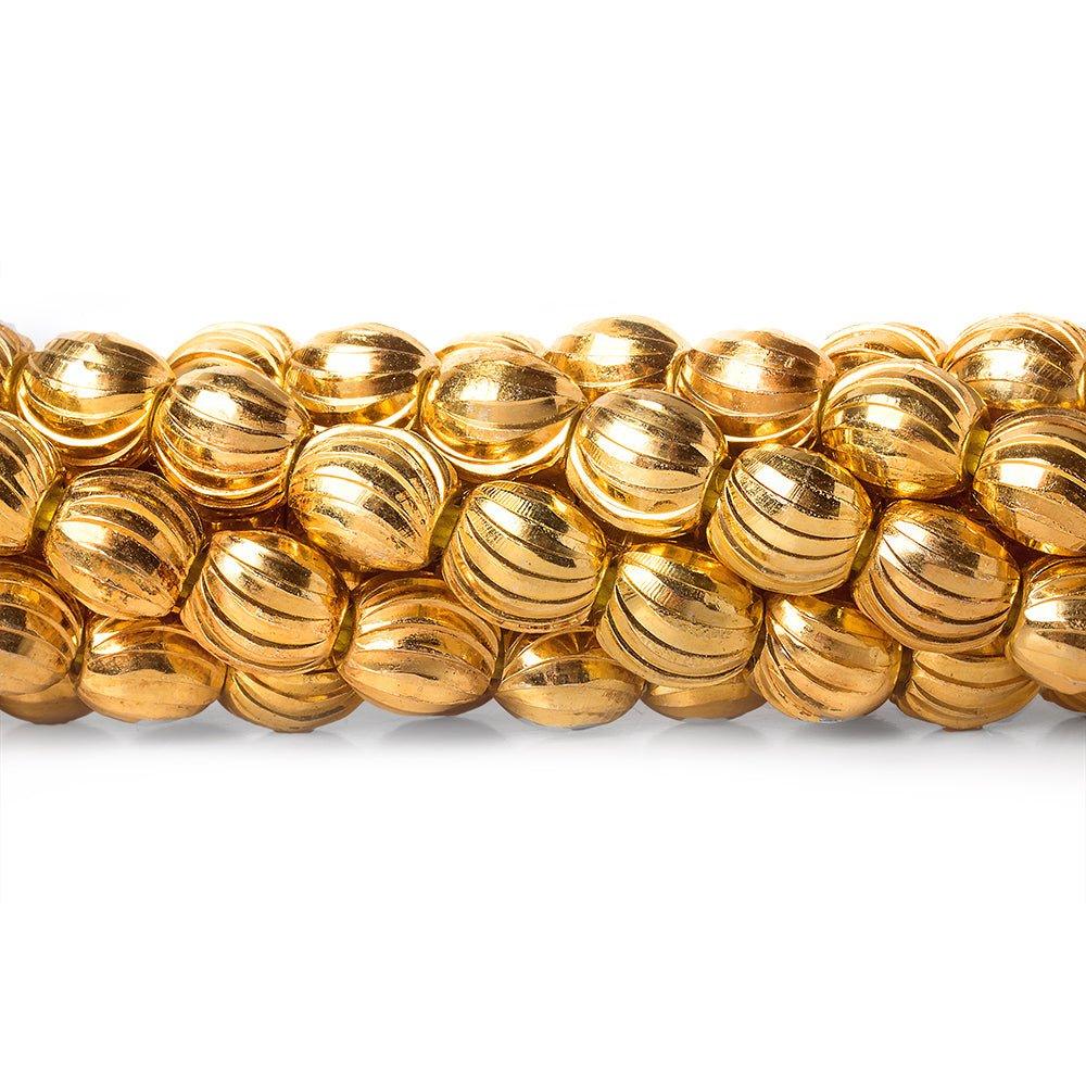 6x5mm 22kt Gold Plated Brass Scallop Ovals 8 inch 37 beads