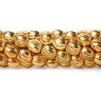 6x5mm 22kt Gold Plated Brass Scallop Ovals 8 inch 37 beads