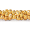 6mm 22kt Gold Plated Brass Half Moon Stardust Rounds 8 inch 37 beads