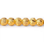 6mm 22kt Gold Plated Brass Half Moon Stardust Rounds 8 inch 37 beads