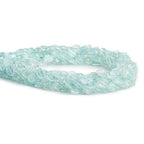 6mm Aquamarine Faceted Beveled Oval Beads, 14 inch