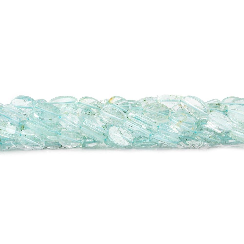 6mm Aquamarine Faceted Beveled Oval Beads, 14 inch