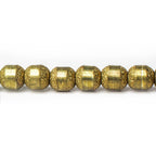 6mm Brass Barrel Textured and Smooth Beads, 8 inch