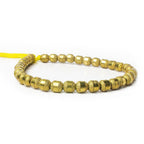 6mm Brass Barrel Textured and Smooth Beads, 8 inch