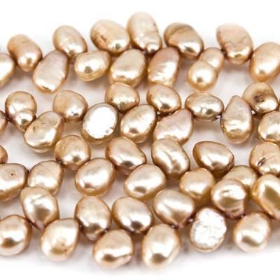 6mm Champagne Brown Baroque Pearl, 14 inch