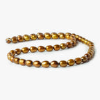 6mm Golden Copper Oval Pearls, 15.5 inch
