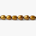 6mm Golden Copper Oval Pearls, 15.5 inch
