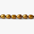 6mm Golden Copper Oval Pearls, 15.5 inch