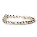 6mm Sterling Silver Plated Brass Curved Groove Rounds 8 inch 37 beads