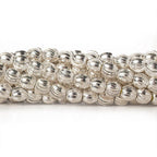 6mm Sterling Silver Plated Brass Curved Groove Rounds 8 inch 37 beads