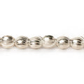 6mm Sterling Silver Plated Brass Curved Groove Rounds 8 inch 37 beads