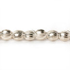 6mm Sterling Silver Plated Brass Curved Groove Rounds 8 inch 37 beads