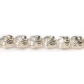 7x6mm Sterling Silver Plated Brass Wavy Ovals 8 inch 34 beads