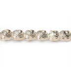 7x6mm Sterling Silver Plated Brass Wavy Ovals 8 inch 34 beads