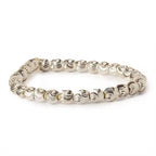 7x6mm Sterling Silver Plated Brass Wavy Ovals 8 inch 34 beads