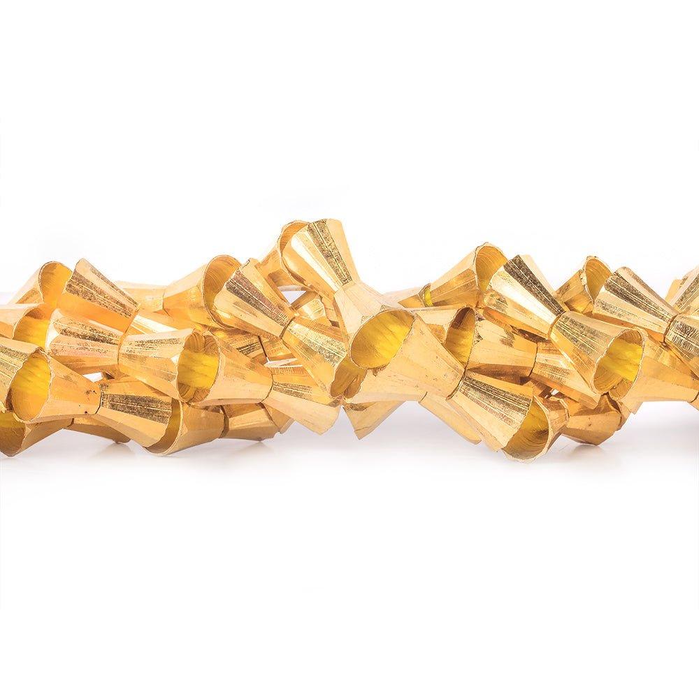 6mm 22kt Gold Plated Brass Fluted Cones 8 inch 36 beads