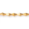 6mm 22kt Gold Plated Brass Fluted Cones 8 inch 36 beads