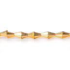 6mm 22kt Gold Plated Brass Fluted Cones 8 inch 36 beads