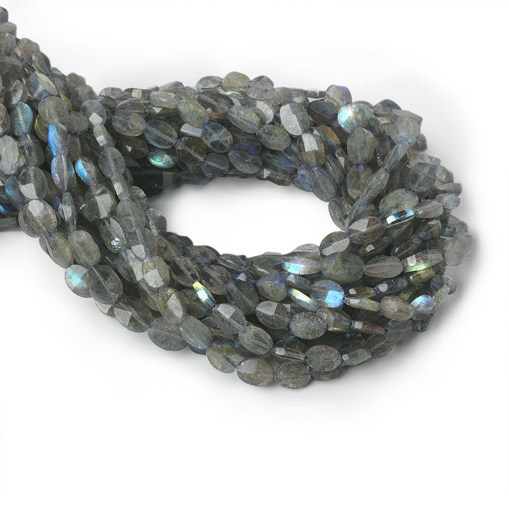 6x4-8x6mm Labradorite Faceted Oval Beads 13 inch 45 pieces