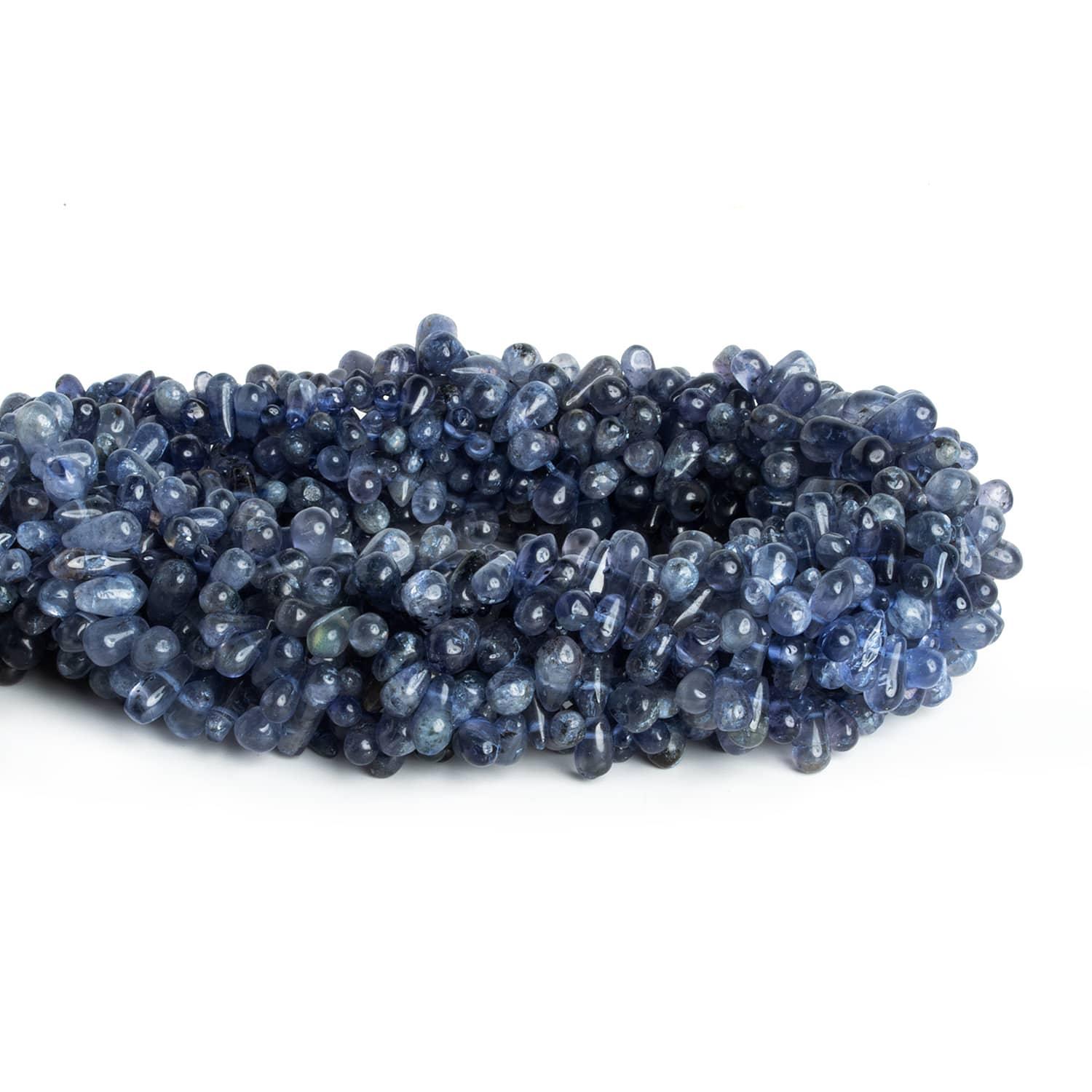 6x4mm-7x4mm Iolite Beads Plain Top Drilled Teardrop 14 inch 110 pieces
