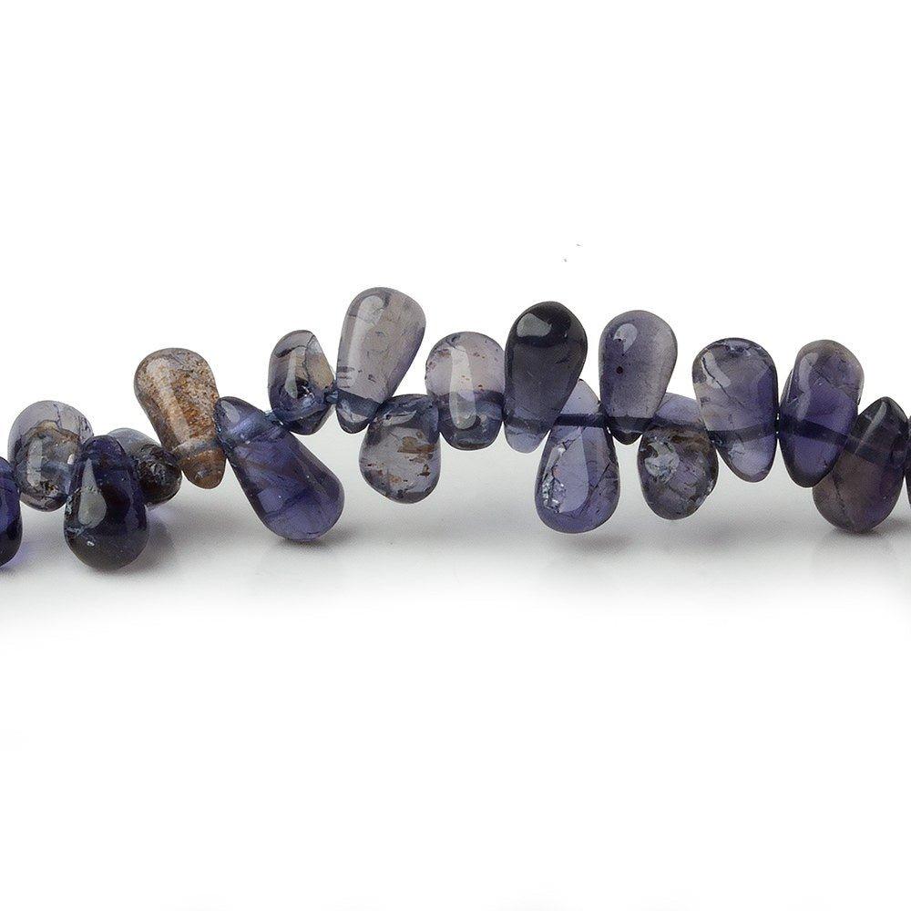 6x4mm-8x4mm Iolite Beads Plain Top Drilled Teardrop 14 inch 140 pieces